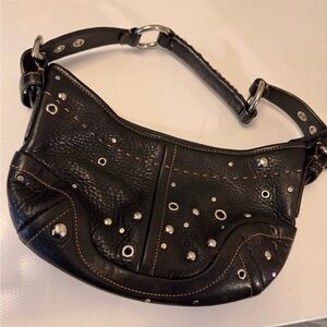 Coach Black Leather Studded Women's Bag